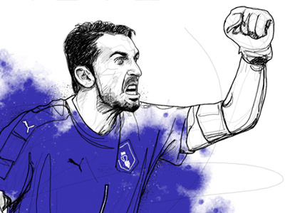 Buffon for UEFA buffon drawing football illustration italy soccer uefa