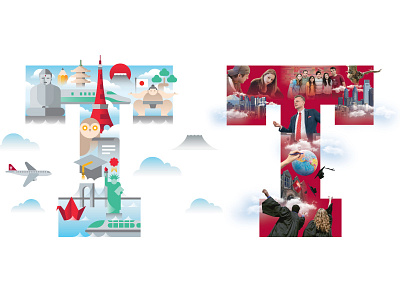 Temple University Japan - Undergraduate Brochures editorial layout graphic design illustration photo shoot print