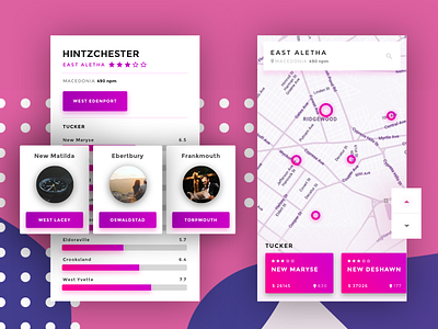 Location based App - Cards app buttons cards filters location search ui ux
