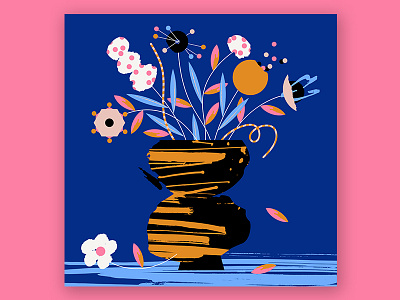 A late night bouquet illustration 2d illustration bouquet colors flowers illustration smell textures vector
