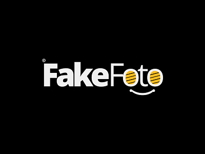 FakeFoto editor logo fake fakefoto picture logo yellow