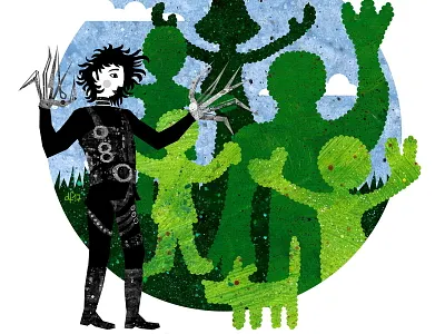 Edward Scissorhands alphabet fantasy illustration johnny depp monster tim burton