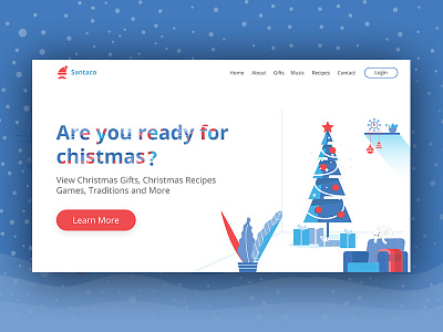 Landing page christmas illustration landing page