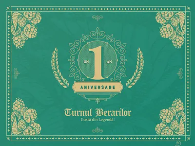 Anniversary Postcard 1year anniversary barley brewery hop logo postcard