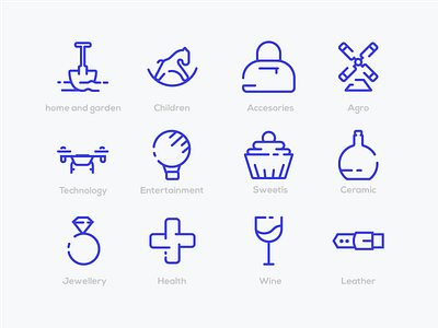 Icons For Startup 2 flat health home icon line startup sweets