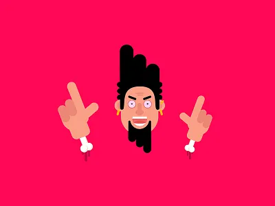 RocknRoll art character design flat hand head illustration illustrator