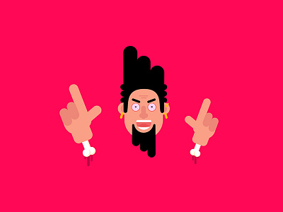 RocknRoll art character design flat hand head illustration illustrator