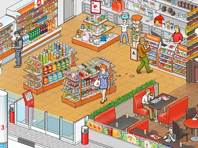 Shopping in gasstation.