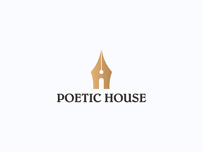 Poetic House Logo (Unused) branding house logos logotype mark minimal pen pen logo poet logo poetic typography