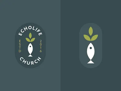 Echolife Church brand branding church fish ichthys leaf logo olive brand