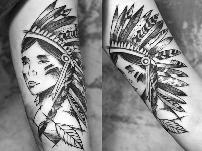 Tattooed Girl artist girl farbenpracht germany illustration miriam frank miriamfrank tattoo munich tattoomunich tätowierung visual art form