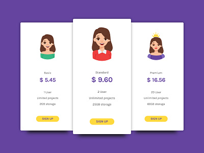 Pricing 030 card dailyui design pricing ui ux web yellow