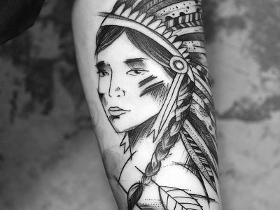 Tattooed Girl artist girl farbenpracht germany illustration miriam frank miriamfrank tattoo munich tattoomunich tätowierung visual art form