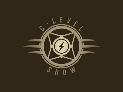 C-Level Show branding c level executive logo microphone retro show vintage