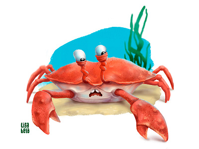 Crab advertising character design illustration