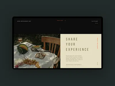 Open Restaurant Day Event Website Concept cafe concept cooking day hobby imagery interface promo restaurant ui ux website