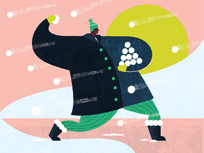 Snowballing christmas geometric ice skating illustration let it snow winter