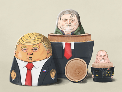 The Trump/Russia connection digital editorial illustration politics