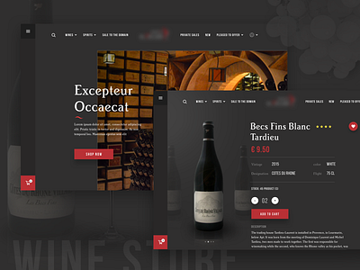 Wine store alcohol design ecommerce landing shop store template ui ux website wine