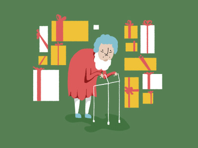 Christmas Grandma character christmas color design drawing flat illustration old painting photoshop woman