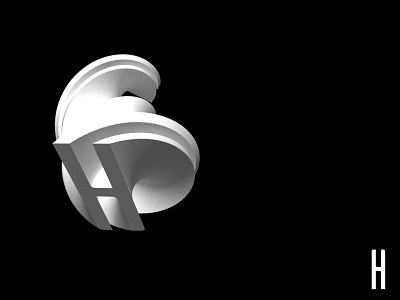 3D Alphabet - H 3d abstract alphabet h side project type typography