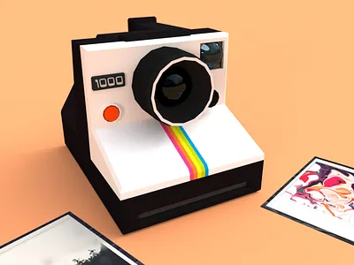 Polaroid Camera 3d camera illustration low poly lowpoly polaroid