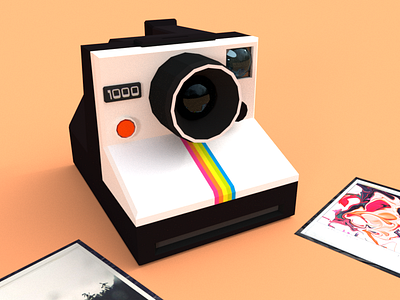 Polaroid Camera 3d camera illustration low poly lowpoly polaroid