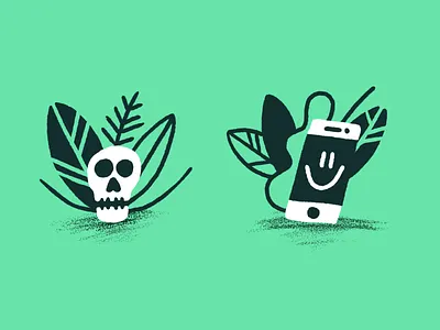 Still life 🌿 art doodle drawing illustration leaf loose phone plant procreate skull