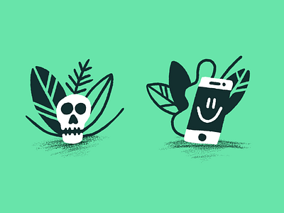 Still life 🌿 art doodle drawing illustration leaf loose phone plant procreate skull