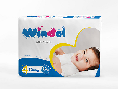 Windel Concept design art baby care branding design diaper identity logo pack packaging product