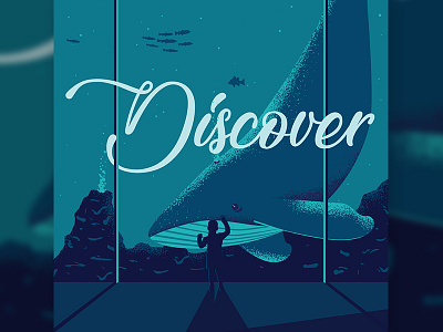 Discover blue illustration imagination inspire kid ocean water whale