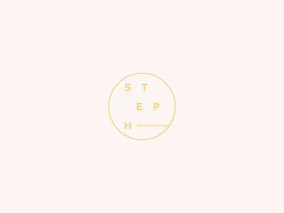 S T E P H branding circle logo photography logo sans serif