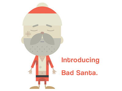 Bad Santa christmas flat art illustration santa