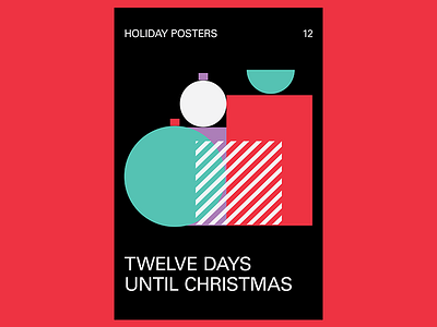 12 Days christmas color minimal poster shape typography