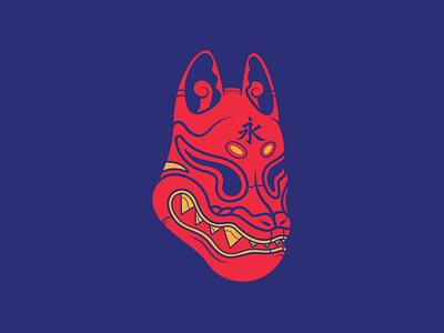 M A S K cat eternal illustration japanese mask vector