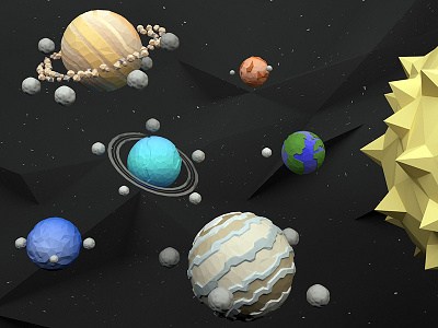 Low Poly Planets 3d 3dsmax earth jupiter lowpoly mars modeling neptune planets saturn solar uranus