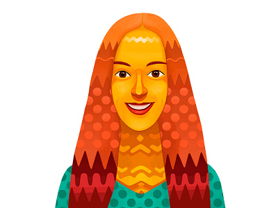Varya Che andrew lebedinsky character design color pattern photoshop stickers woman