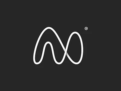 Mercury Network black design icon infinity logo m mark monoline n white