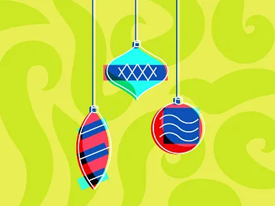 Ornaments christmas flat holiday ornaments