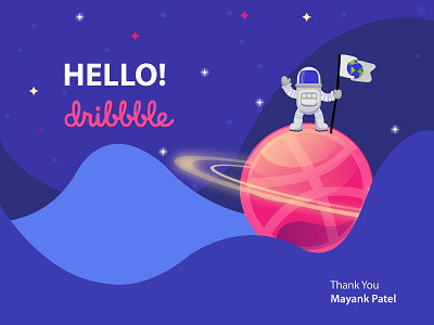 Dribbble Debut Shot astronaut debut dribbble dribbble planet saturn shot space spaceman