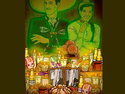 Day of the Dead (complete) dead flowers mexican skull tradition vector