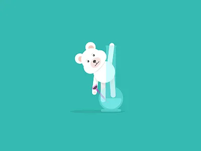 Albino Teddy aftereffects bear character characterdesign flat illustration illustrator motion motiongraphic sticker teddy