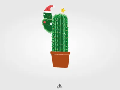 Not your everyday christmastree cactus christmas festive green illustrator jinglebells