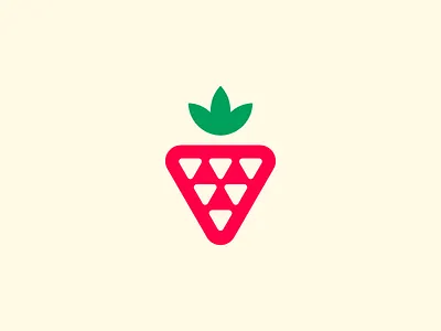 Strawberry Logo food fruit geometric logo minimal nature strawberry yummy