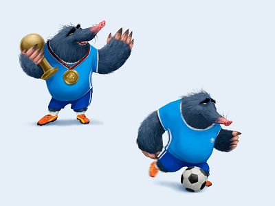 Footballing Mole advertising character design children children illustration childrens book illustration