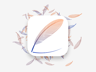 openDocs App Icon app document feather icon ikuteam ios odt text writing