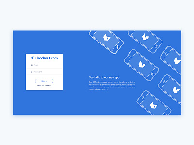 Login web application page application blue checkout finance financial login mobile sign in web