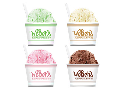 Weber's Preliminary Mockups branding cream ice lettering logo mark script type typography