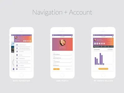 Getgo App Navigation & Account settings airline app app design design gamification graphic design ios loyalty ui ux