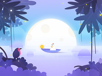 Mid-Autumn Festival bear festival illustration lonely moon